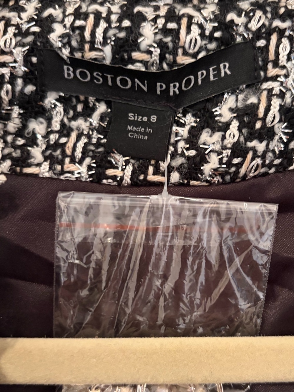 NWT Boston Proper Metallic Tweed Tie Waist Duster - Picture 14 of 16